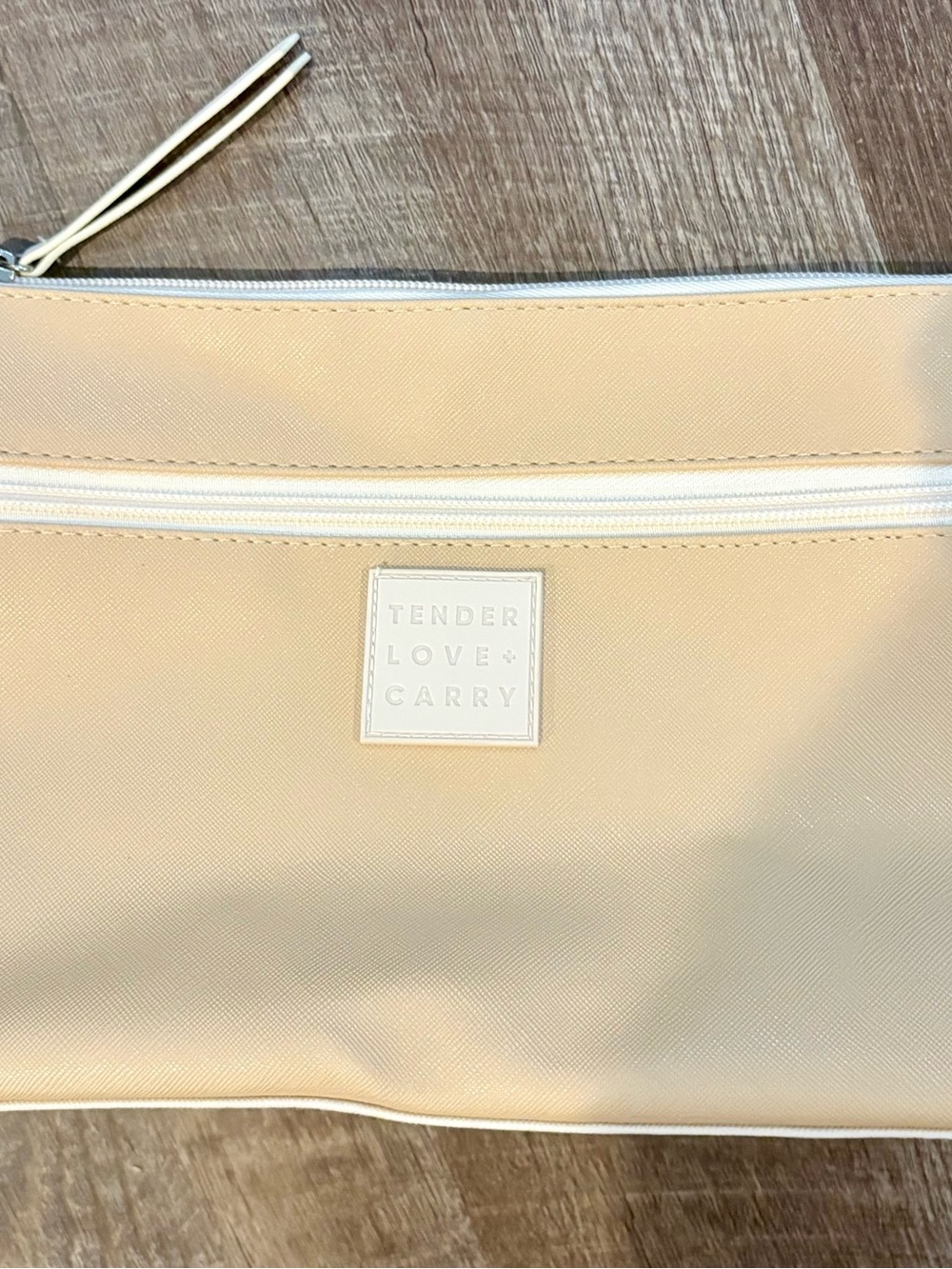 Tender Love + Carry Cream cosmetic Pouch make up bag 12 x 8